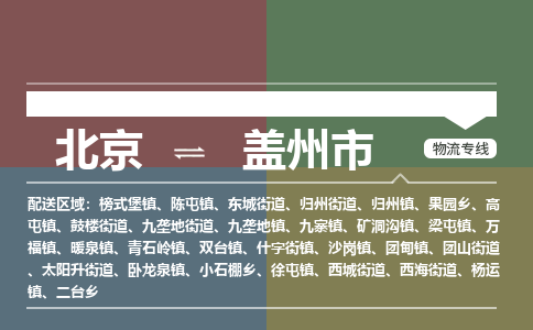 北京到盖州市物流专线-北京至盖州市货运-运输专线,全方位解决方案