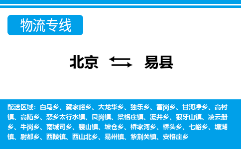 北京到易县物流公司-准时、可靠的物流服务北京至易县专线