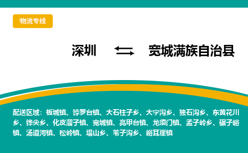 深圳到宽城满族自治县物流专线-深圳物流到宽城满族自治县（全市/均可派送）