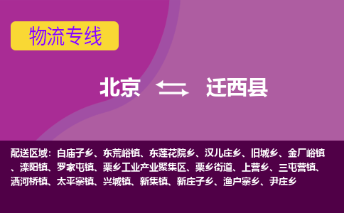 北京到迁西县物流专线-高效快捷的北京至迁西县专线