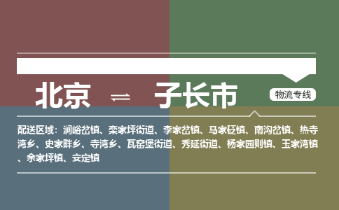 北京到子长市物流公司-北京至子长市专线快速的代理