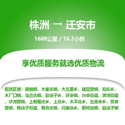 株洲到迁安市物流专线|株洲至迁安市物流公司|株洲发往迁安市货运专线