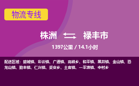 株洲到禄丰市物流专线|株洲至禄丰市物流公司|株洲发往禄丰市货运专线