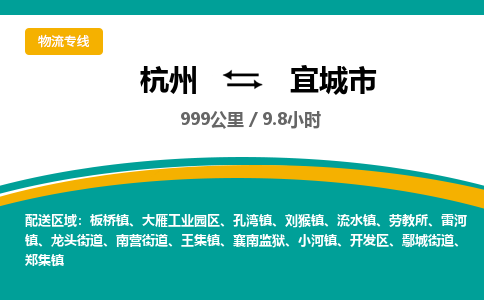 杭州到宜城市物流专线|杭州至宜城市物流公司