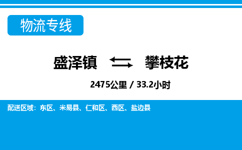 盛泽镇到攀枝花物流专线|盛泽镇至攀枝花物流公司