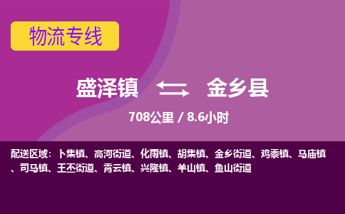 盛泽镇到金乡县物流专线|盛泽镇至金乡县物流公司