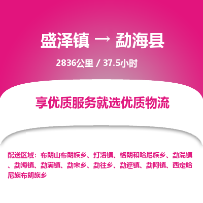 盛泽镇到勐海县物流专线|盛泽镇至勐海县物流公司