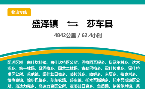 盛泽镇到莎车县物流专线|盛泽镇至莎车县物流公司