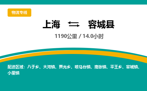 上海到容城县物流专线-上海到容城县货运（全境-派送）