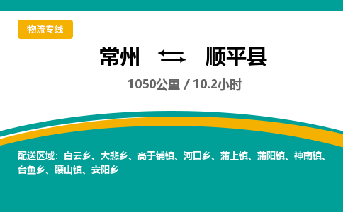 常州到顺平县物流专线|常州至顺平县物流公司|常州发往顺平县货运专线