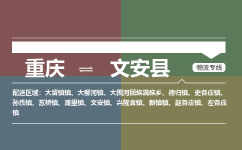 重庆到文安县物流专线-文安县到重庆货运-直达快